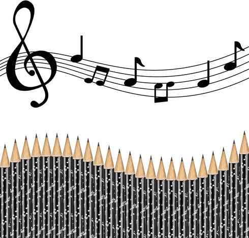 Chinco Music Pencils Music Note Pencil Music Pencils for Students Bulk Round Fun Pencils Woodcase with Eraser for Students Kids Party Favors Class...