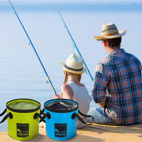 AUTODECO Collapsible Bucket 5 Gallon Container Folding Water Bucket Portable Wash Basin for Camping Fishing Travelling Outdoor Gardening Car Washi...
