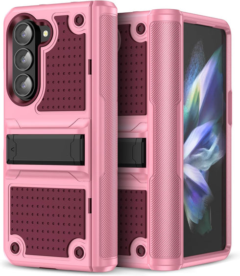 for Samsung Galaxy Z Fold 5 Case, Shockproof 2 in 1 Silicone Rubber with Hard PC Rugged Full Body Protection Phone Cover for Samsung Galaxy Z Fold...