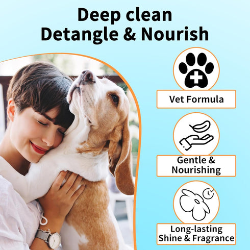 Dog Shampoo for Sensitive Skin | Deodorizing Pet Wash | Cat & Dog-Friendly Formula | Odor Control & Moisturizing | Ideal for Smelly Dogs | Soothin...
