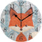senya Wall Clock Brown Fox Silent Non Ticking Operated Round Easy to Read Home Office School Clock...
