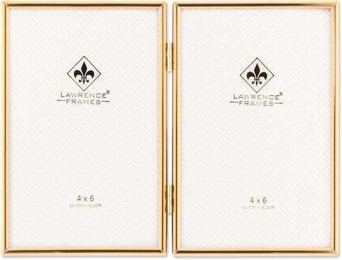 Lawrence Frames Metal Frame, Simply, Gold, 4x6 Double...