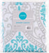 Comfort Spaces Coco Bathroom Shower Curtain Printed Damask Pattern Modern Cute Microfiber Fabric Bath Curtains, 72"x72", Teal / Grey...