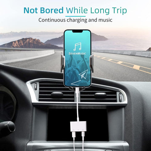 3.5mm Headphone Splitter for iPhone iPad 3 in 1 Earphone Jack Adapter with Fast Charging Lightning Audio Jack Connector Compatible for iPhone 14 1...
