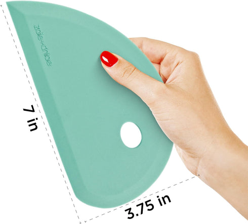Zoie + Chloe Multipurpose Silicone Bowl Scraper - Dough Scraper for Cleaning Mixing Bowls, Baking Pan - Silicone Scraper Spatula For Painting, Smo...