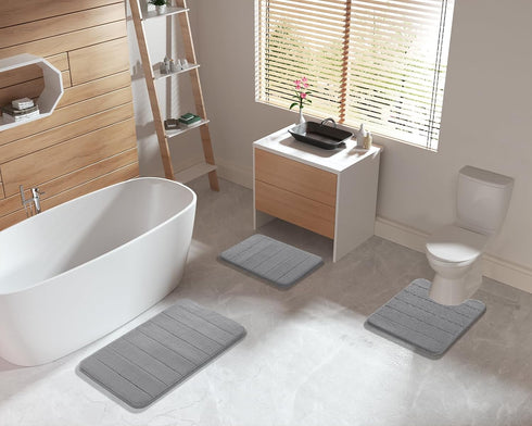 Yimobra Memory Foam Bathroom Rugs Sets 2 Piece - Super Soft Absorbent Quick Dry Bath Mat Set, Machine Washable Non Slip Floor Carpet for Tub Showe...