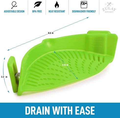 Adjustable Silicone Strainer for Pots, Pans & Bowls Heat-Resistant by Zulay Kitchen...