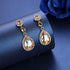 mecresh Flower Teardrop Austrian Champagne Crystal Jewelry Sets for Women or Wedding (1 Set Earring,1PCS Bracelet)...
