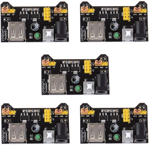 HiLetgo 5pcs 3.3V 5V Power Supply Module for MB102 102 Prototype Breadboard DC 6.5-12V or USB Power Supply Module...