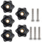 6 Star T Track Knobs and Bolts Kit, 5 Pack 6 Star Knobs 1/4 Inch 20 Female + 5 Pack 1/4in 20 Thread T Bolts, Threaded Hexagon Head Thru Knob Clamp...