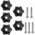 6 Star T Track Knobs and Bolts Kit, 5 Pack 6 Star Knobs 1/4 Inch 20 Female + 5 Pack 1/4in 20 Thread T Bolts, Threaded Hexagon Head Thru Knob Clamp...