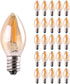 C7 LED Nignt Light Bulb,Classical Edison Style E12 Candle Base, 0.5 Watt LED Filament Bulb, Sign Light Replacement Bulb,5 Watts Equivalent, Ultra ...