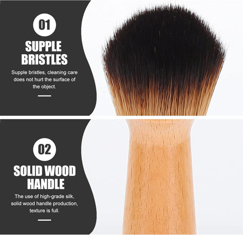 Vaguelly 2pcs Model Dusting Brush Statue Cleaning Brush with Wooden Handle Model Brush Figurines Model Cleaner Dusting Brush for Figures Statues M...