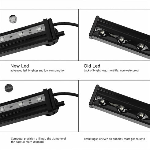 9.05 inch Submersible Aquarium Light, Fish Tank Light with Air Bubble Hole, RGB Color Changing Brightness Adjustable IP68 Waterproof Remote Contro...
