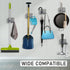 Broom Mop Stainless Wall Mount Holder with Mopping Cloth Hooks Self Adhesive Tape, Brush Broom Gripper Holds , Storage Racks & Organization Hooks ...