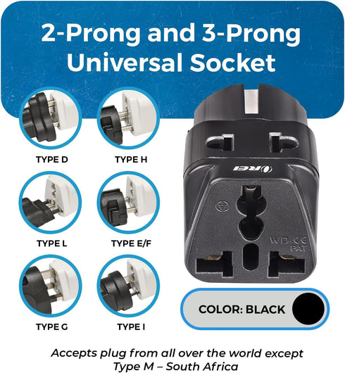 OREI European Adapter Plug, Travel Adaptor for Europe Schuko Countries 2 in 1, for Germany France Iceland Netherlands Russa Greece Spain - Safe Gr...
