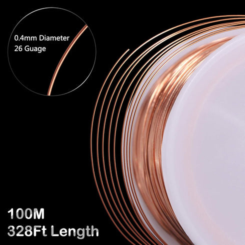 MIKIMIQI 328Ft Jewelry Wire - 26 Gauge Tarnish Resistant Copper Beading Wire for Jewelry Making, 0.4mm X 100m (Rose Gold)...
