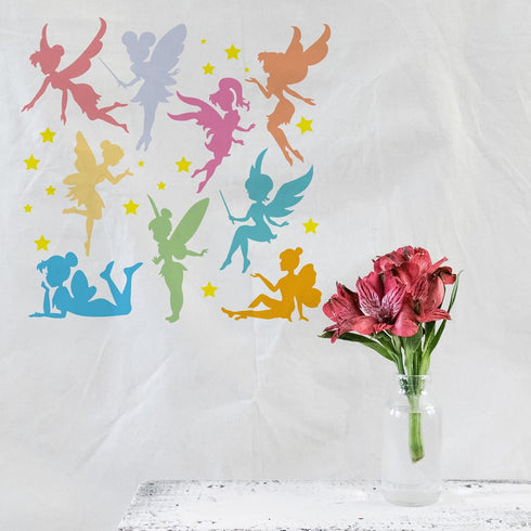 FINGERINSPIRE Little Fairy Drawing Painting Stencils Templates 11.8x11.8inch Fairy Pattern Plastic Stencils Decoration Rectangle Reusable Stencils...