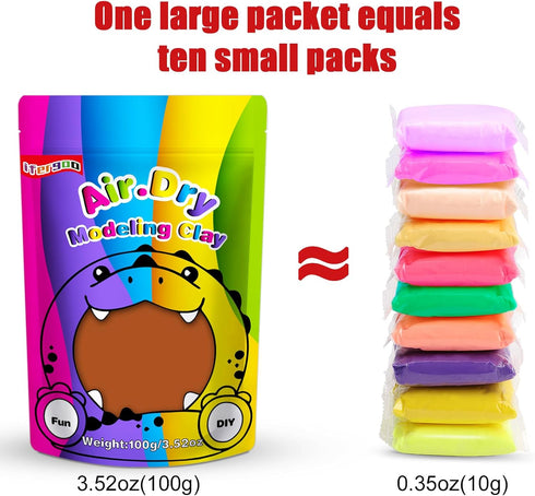 iFergoo Brown Air Dry Clay, DIY Creative Modeling Clay for Kids, Super Light Magic Clay for Kids Age 3-12, Safe & Non-Toxic, Molding Clay for Scul...