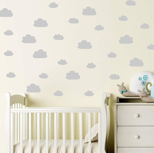 56 Pieces/Set Cloud Wall Decal Vinyl Sticker Nursery Kids Child Boys Girls Room Decor Nursery Baby Bedroom Decoration Home Stickers YMX03 (Grey)...