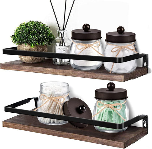 SheeChung 4 Pack Apothecary Jars with Lids, Bathroom Organizers and Storage, Qtip Holders Set, Bathroom Decor, Small Mason Jars for Q-tips, Cotton...