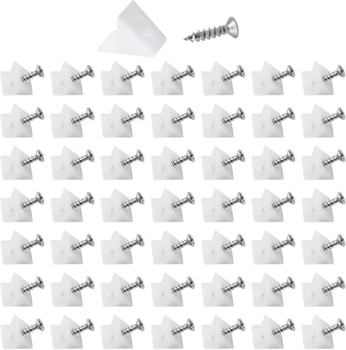 50 Pcs Repair Mending Wedges Fixing Sagging Drawer, Plastic Angle Code Drawer Fastener with Screws...
