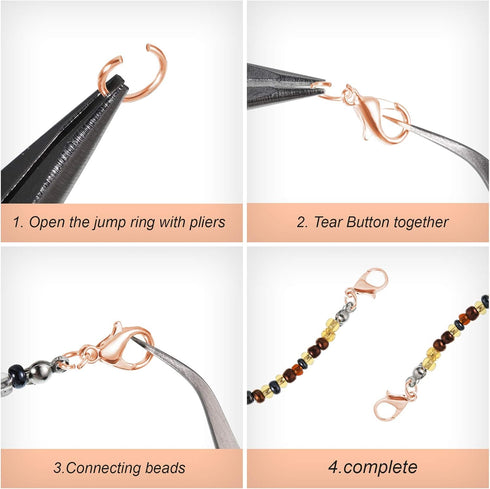 400 Pieces Lobster Claw Clasps with Open Jump Rings Set, 12 mm Lobster Claw Clasps Necklace Fasteners Hook and 5 mm Jump Rings for DIY Bracelet Ne...