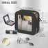 Mini Clear Makeup Bag for Purse Cute Small Travel Cosmetic Bag for Women Waterproof Toiletry Bag Leather Makeup Pouch with Gold Zipper(Black)...