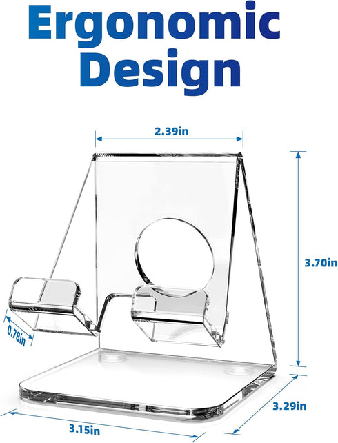 TOPGO Acrylic Cell Phone Stand, Clear Phone Holder for Office Desk, Vanity, Kitchen, Bedside Table, Compatible with iPhone/Smartphones/iPad/Switch...