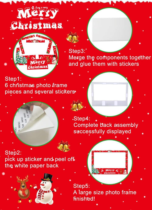 Christmas Photo Booth Props Frame Party Supplies - Xmas/Winter/Holiday New Year Decorations...
