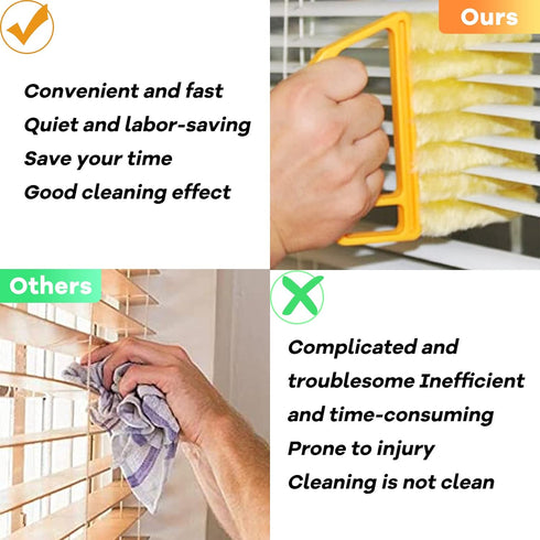 AOCEAN 4 Pcs Blind Cleaner Duster Tool 7-Finger Dusting Cleaner Tool for Window & Air Conditioner Handheld Mini Duster Brush for Wood Blinds Dust ...