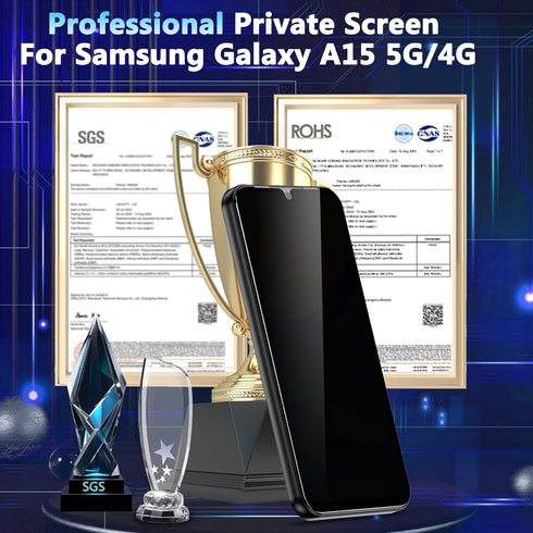 YWXTW for Samsung Galaxy A15 5G Privacy Screen Protector, Upgraded Anti-Spy 9H Tempered Glass Screen Protector for Galaxy A15 5G, 2-Pack......