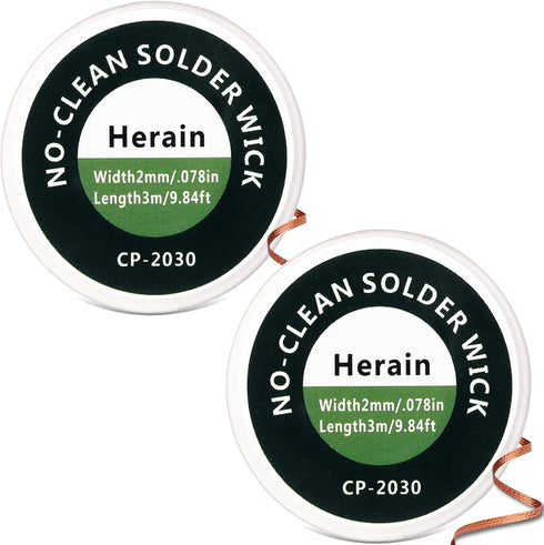 Herain No-Clean Solder Wick, Desoldering Braided Wicks, Desoldering Wicks Removal Tool Solder Sucker, Desoldering Wick Used to Remove the Solder a...