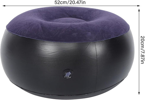 Indoor Outdoor Inflatable Stool, Footstool Leg Rest Pillow Car Flocking Couch Round Air Ottoman Cushion Fast Inflating Chair Travel Accessories fo...