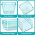7 PCS Clear Plastic Drawer Organizers Set, 4 Size Desk Drawer Organizer Trays for Makeup, Jewelry, Kitchen Utensils, Gadgets and Office Accessorie...