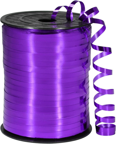 Purple Ribbon, 500 Yard Dark Purple Curling Ribbon, Metallic Shiny Curling Ribbon for Gift Wrapping, Balloon Ribbon, Balloon String, Curly Ribbon ...