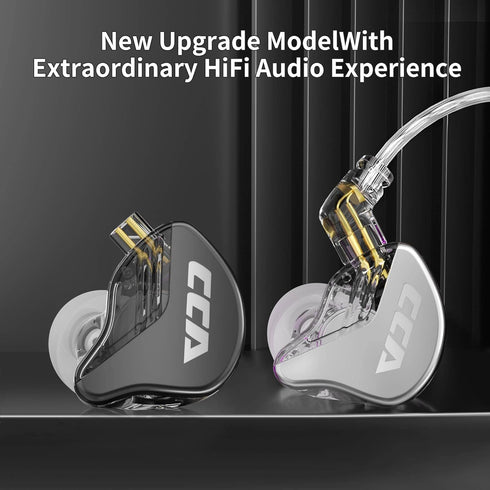 CCA CRA in Ear Monitor Headphones, Ultra-Thin Diaphragm Dynamic Driver IEM Earphones, Clear Sound & Deep Bass, Wired Gaming Earbuds with Tangle-Fr...