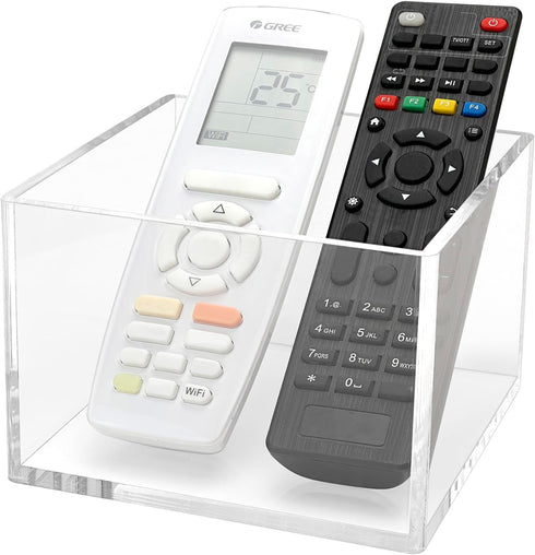 Remote Control Holder, TV Remote Organizer Caddy for Table, Acrylic Remote Storage Box, Clear...