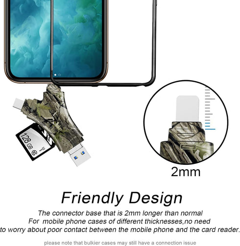 SD Card Reader for iPhone/ipad/Android/Mac/Computer/Camera,4 in1 Micro SD Card Reader Trail Camera Viewer, Portable Memory Card Reader SD Card Ada...