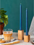 CANDWAX 8 inch Tapered Candles - Set of 12 Dripless Dinner Candles - Dark Blue...