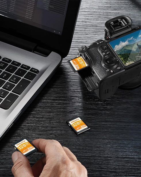 EF2_128GB UHS-I SD Card UHS-I Memory Card Fast Storage, Read Speed 100MB/s, Write Speed 90MB/s, C10, U3, V30, Full-HD & 4K Video, SD Card, Must-Ha...