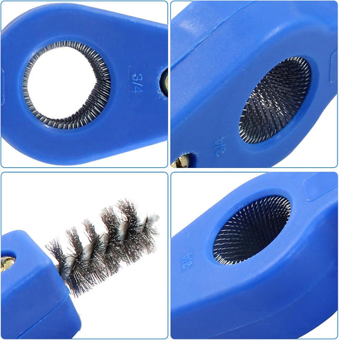 1 Pcs 4-in-1 Copper Tubing Brush Copper Pipe Cleaner Tool Steel Bristles Deburring Brush Cleans Inside and Outside Wire Brush for Plumbing Install...
