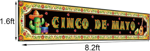 Cinco De Mayo Decorations Mexican Banner for Fence Yard Lawn Fiesta Party Flag Cinco De Mayo Decorations and Supplies for Home Party...