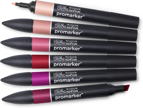 Winsor & Newton ProMarker Set, 6 Count, Red Tones...