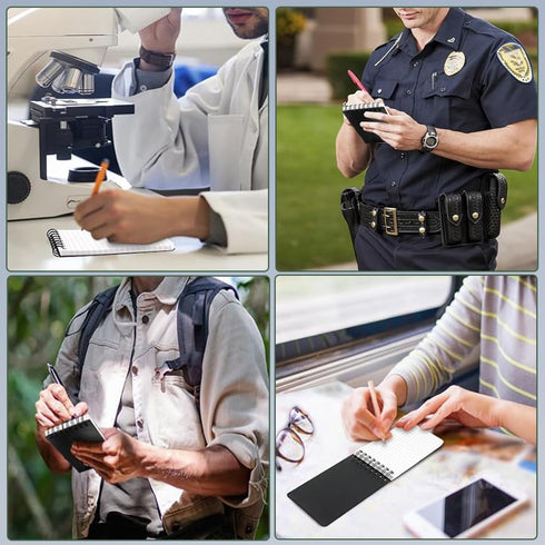 4PCS Weatherproof Pocket Spiral Notebook 3"x5" with Stone Graph Paper and PVC Cover, All-Weather Notepad A7 Steno Pads for Outdoor Field Military ...