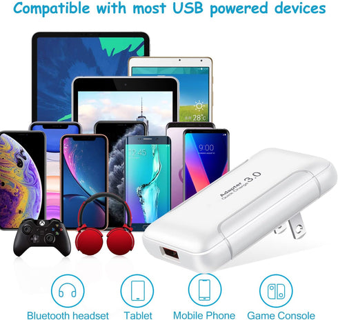 Flat USB Wall Charger, Costyle 3 Pack 18W Quick Fast Charge 3.0 Slim USB Wall Plug Adapter Fast Charging Block with Foldable Plug for iPhone 13 12...