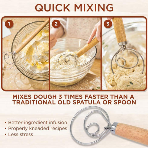 2 Pcs Danish Dough Whisk Large Stainless Steel...