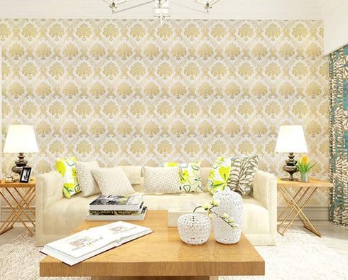Lependor Damask Peel and Stick Wallpaper Removable Printed Stick Wall Paper Decorative Self Adhesive Shelf Drawer Liner Roll - 17.71" X 393" - 48....