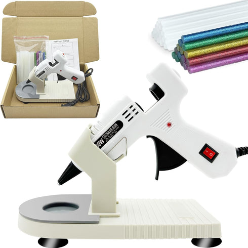 Hot Glue Gun Kit, Mini Hot Melt Glue Gun for Crafts with 30 Colorful Glue Sticks, Craft Glue Guns with Suction Cups Stand including Silicone Mat f...