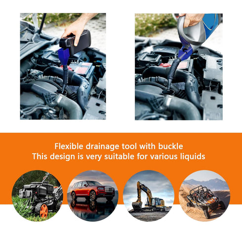 2 PCS Automotive Flexible Drain Button Plastic funnels,Automatic Wide-Mouth Fuel funnels with Handles,Automotive Multifunctional Retractable Fuel ...